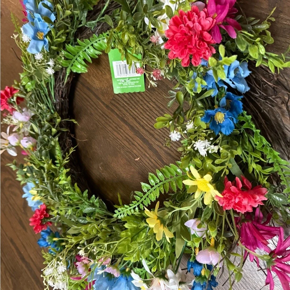 Spring Floral wreath NEW TAGS